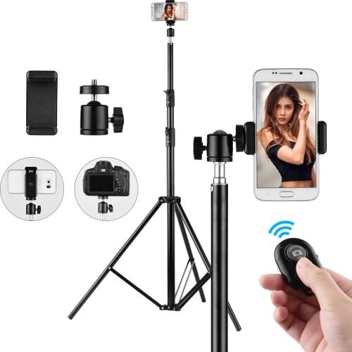Studio Photography Light lamp Tripod Stand for Supporting Flash Lights Softbox with Ball Head Cellphone Clamp Remote Control
