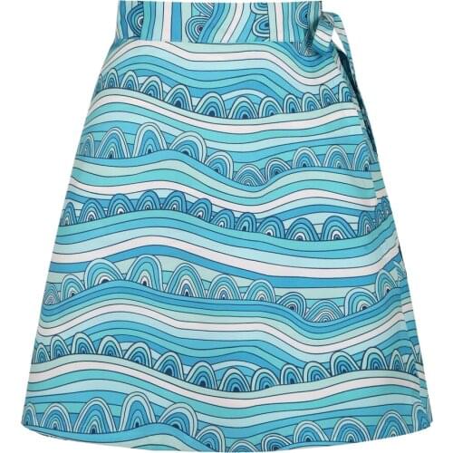 2021 Design Waves Printed Women Summer Skirt Plus Size y2k Tribal Skirts SS0015 Sexy Beach Holiday Blue Quick Wrap Skirt Faldas