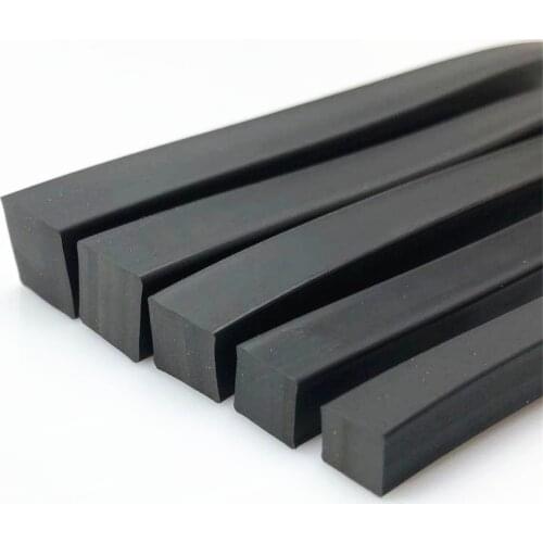 1Meter Square Solid Black Rubber Sealing Strips NBR Seal Bars Oil Resistance Rope Strip 6*6 8*8 10*10 10*20 12*12 14*14 30*30