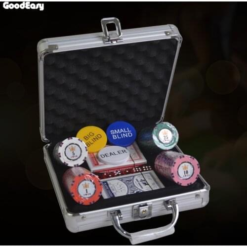 100pcs Three-color Entertainment Texas Hold'em Clay with Iron Poker Chips Upscale Set Poker 16.5g Color Cheap Chips
