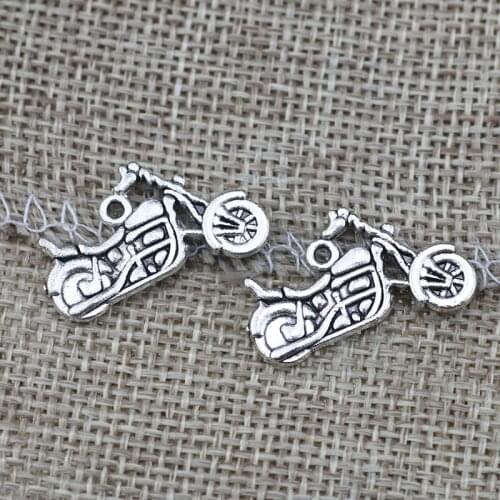 12 Pieces 24x14mm Antique Silver Color Motorbike Charms Equisite Bracelets Handmade Jewelry