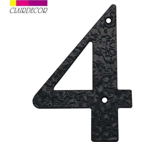 127mm 5inch Big House Number Hammered Style Door Address Number Digits Carbon Steel Black House Door Address Sign #4