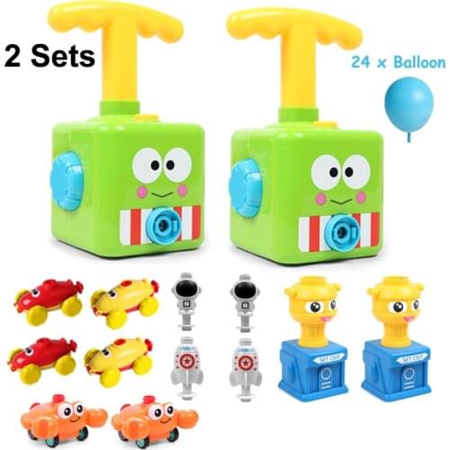 2PCS Education Science Experiment Toy Inertial Power Balloon Car Toy Puzzle Fun Inertial Power Car Balloon for Children Gift