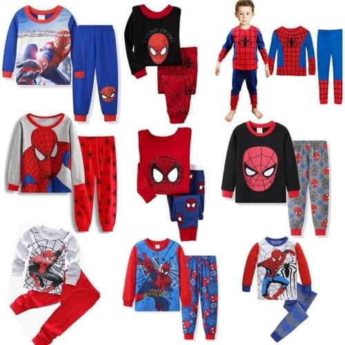 2021 Boys Girls cartoon childrens long sleeve pajamas home wear boys underwear 2pcs suit pajamas