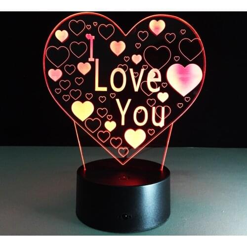 I Love Y 3d small table lamp bedroom bedside lamp colorful touch night light creative products Valentines Day birthday gift