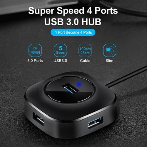 4 Ports Mini USB Hub USB 3.0 Hub 2.0 Multi USB Splitter Adapter Speed Multiple 3 Hab usb3.0 HUB Port USB-Hub Expander For PC