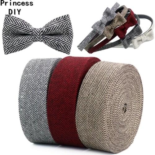 5M/Lot 10 25 50mm High Quality Winter Ribbon Cotton Herringbone Pattern Tape Thick Fall Riband Tape DIY Hair Bow Collar Material