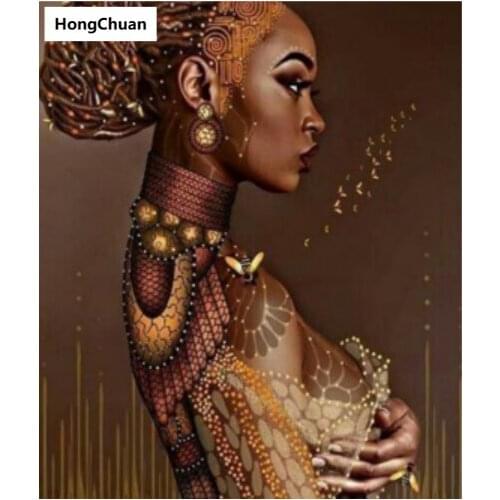 African tribe girl full square round diamond painting cross stitch 5D DIY rhinestone mosaic embroidery New Year Christmas gift