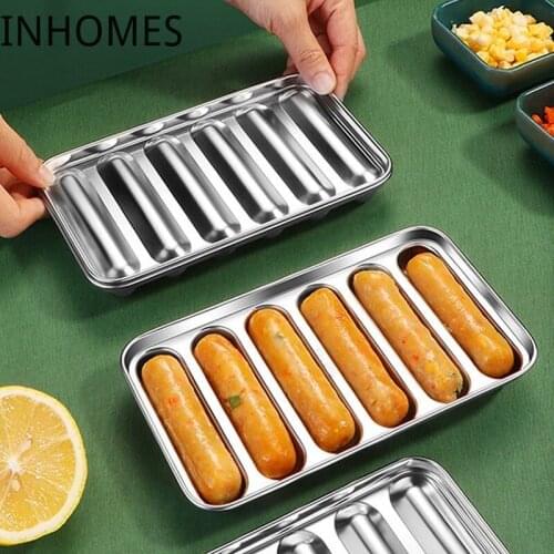 Non-stick stainless steel sausage maker mold meat stuffer bbq cooking novel aid casings ham DIY hot dog for oven steamer