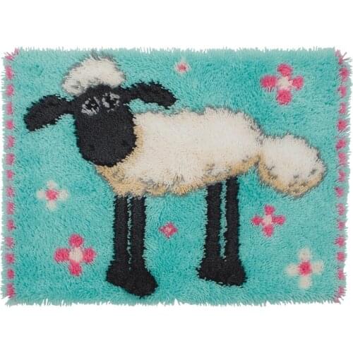 Free Shipping Hook Rug Kit DIY Unfinished Crocheting Yarn Mat Latch Hook Rug Kit Floor Mat Carpet Set sheep crafts home decor
