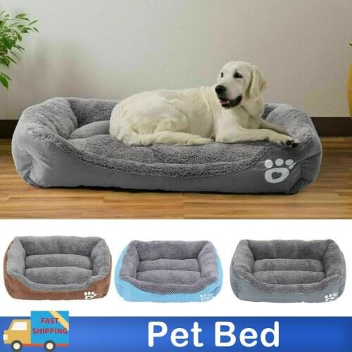 S-3XL) Large Pet Cat Dog Bed 3Colors Warm Cozy Dog House Soft Fleece Nest Dog Baskets House Mat Autumn Winter Kennel