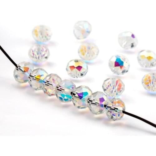 Crystal Beads Plated Extremely Bright 4/6/8mm Crystal Beads Sub Scattered Beads Car Decoration DIY Flat Beads jewelry beads