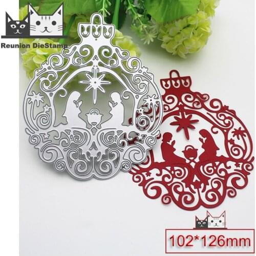 Reunion Nativity Ornament Metal Cutting Dies Scrapbooking Steel Craft Die Cuts Paper Art Embossing Card Making Stencil 102*126mm