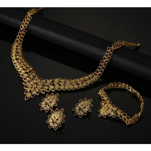 Ethiopian Gold Color Eritrea Ethnic Style Habesha Pendant Earrings Ring Bangle Exquisite Luxury Dubai Jewelry sets