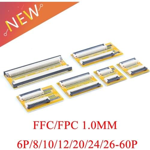 1PCS FPC FFC Flexible Flat Cable Extension Board 1.0 mm Pitch 6 8 10 12 14 20 30 40 50 PIN Connector