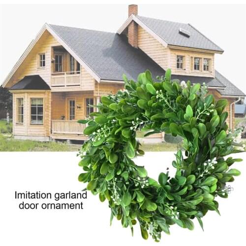 Artificial Eucalyptus Wreaths, Fake Front Door Wreath with Green Leaves Summer Garland for Wall Home Decor Indoor Outdoor