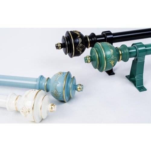 Mediterranean style series Roman rod curtain rod European style simple white green black single and double pole customized