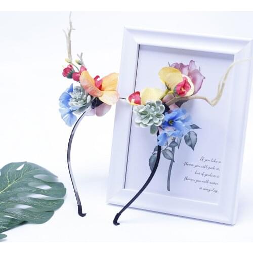 Halloween Cosplay Maleficent Horns Headband Flowers Hair Band Headwear Devil Horns Movie Party Costume Props Accessory Adults