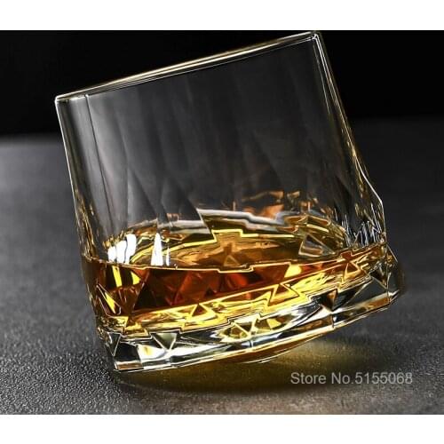 Thailand Ocean Spinning Top Pressure-relief Wine Glasses Diamond Cut Gyro Whiskey Rock Glass Beer Cup Whisky Chivas XO Tumbler