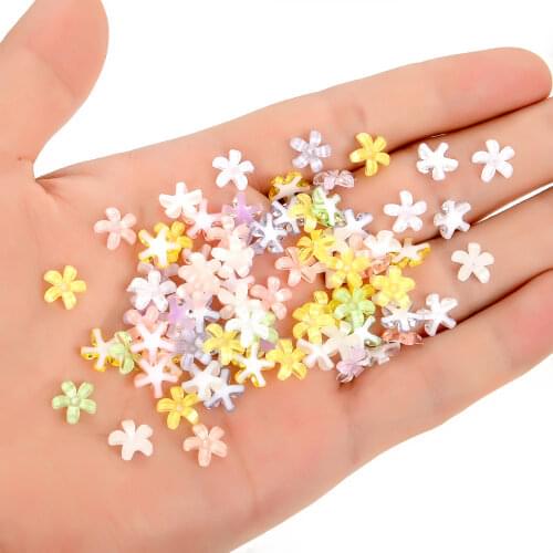 LF 100-50Pcs Resin Flowers 10x10mm Decoration Crafts Flatback Cabochon Embellishments For Scrapbooking Diy Accessories