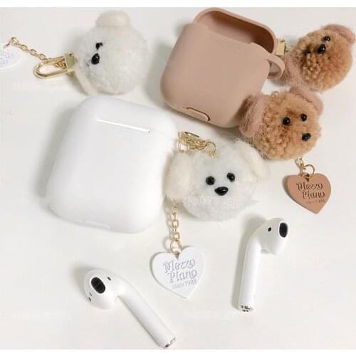 Cute High Quality Soft Teddy Dog Case for Apple AirPods 1 2 Case Accessories Bluetooth Earphone Protect Cover Bag Keyring Gifts