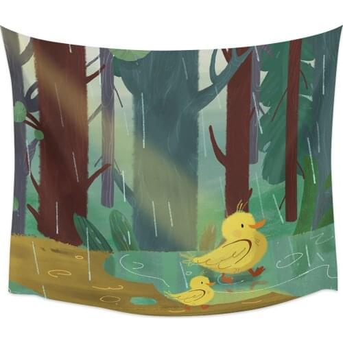 Ducks Raining Standing Water Wall Tapestry Cover Beach Towel Home Decoration Wall Hanging for Bedroom Living Room