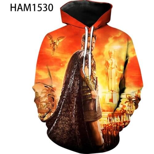 Gods-of-egypt 2021 summer new hooded mens and womens childrens 3D cartoon printed cool Sweatshirt street fashion casual jack