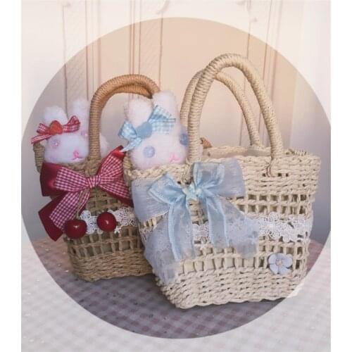The Original Lolita rattan bag doll rabbit basket handbag bag pastoral style
