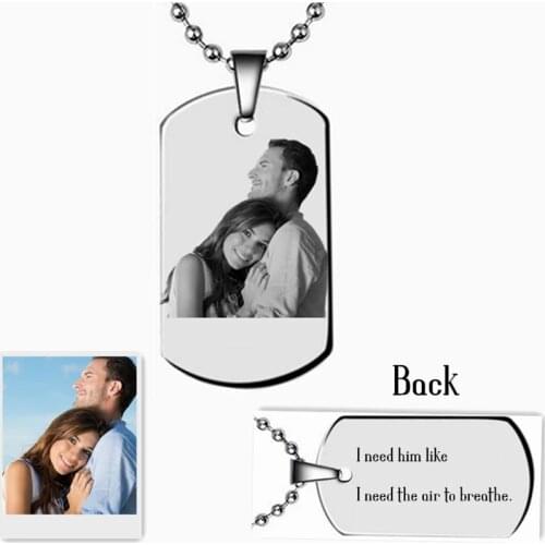 Personalized Photo Text Iettering Iabel Necklace Custom Name Pendant Necklace Gift Family Party Wedding Party