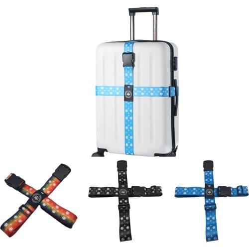 2x Webbing Luggage Straps Travel Suitcase Belts W/ Reinforced Secure Buckle