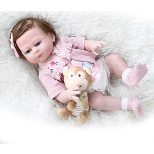 NPK Menina de Silicona Doll 49cm Realista Full Silicone Reborn Baby Dolls Kids bebe reborn boneca Toy Xmas Gifts