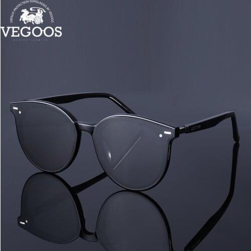 VEGOOS Round Sunglasses Polarized Men Women Brand Designer Vintage TR Frame Sun Glasses lentes de sol hombre #6188