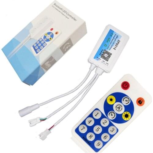 SP601E Bluetooth LED Controller Dual Output Signal Built In Mic Addressable Pixels LED RGB Strip IOS/Android App Music Control