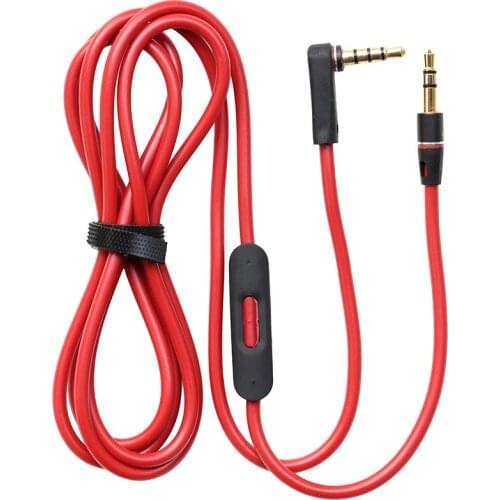 3.5mm Male to Male stereo audio AUX cable with Mic and pause controller for headphone headsets & car AUX