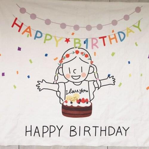 Happy Birthday Letters Hanging Cloth Banner Kids Child Girls Happy Birthday Backdrop Party Photo Background Decor