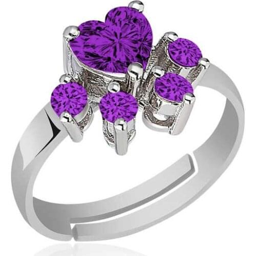 Tevuli 925 Sterling Silver Purple Cat Patisi Ring