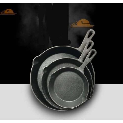 Thickened cast iron pan, three-hole omelette pan, cast iron pan, egg burger mold, uncoated non-stick pan, egg dumpling pan