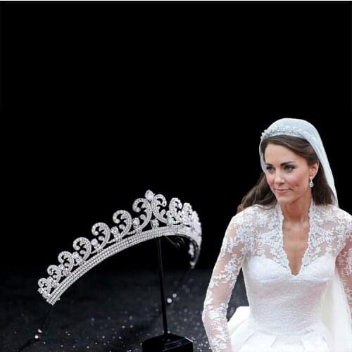 Wmht19038 Wah Mei Himstory Crown Wedding Headpieces Brass Material Crystal Cubic Zircon Hair Accessories Bridal Tiaras
