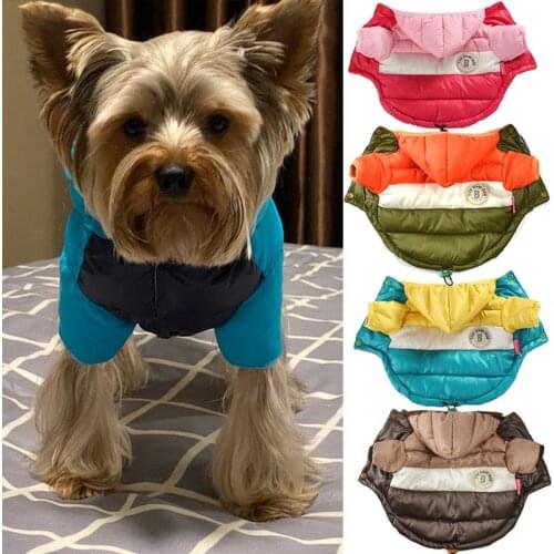 Winter Thick Pet Dog Clothes Warm Dog Down Jacket Waterproof Coat Hoodies For French Bulldog Chihuahua Small Dogs Pets Clothing
