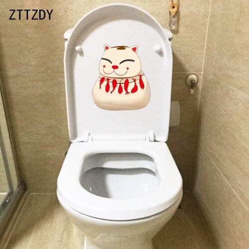 ZTTZDY 19.8*22.4CM Smile Cat Living Room Colour Wall Sticker Toilet Decal Home Decor T3-0095
