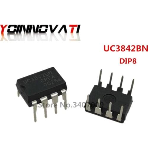 100PCS UC3842BN DIP8 UC3842B UC3842 Switching controller 52kHz Current PWM Duty Cycle 1A w/96% Max