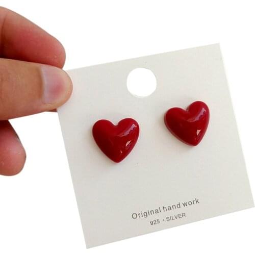 2021 New Design Vintage Colorful Enamel Geometric Stud Earrings for Women Girl Candy Color Heart Shape Square Earrings Jewelyy