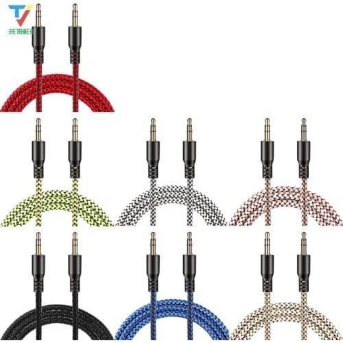 300pcs/lot 1M 3.5mm jack aux Cable for iPhone 6 mp3 Car Audio Cable wire Dragon weave Nylon Headphone Beats Speaker AUX Cord