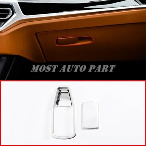 ABS Plastic Chrome Interior Glove Box Handle Cover Trim For BMW 3 Series G20 G21 G28 2019-2020 2pcs Car Decoration Car Trim