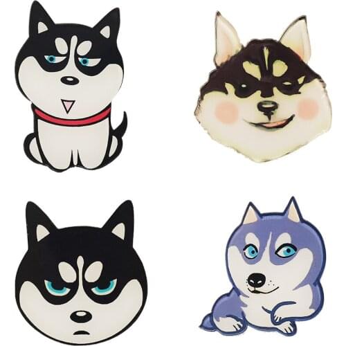 Animal Acrylic Brooch Cute Two Pug Dog Brooch Badge Good Quality Pins For Kids Party Gifts Decoration On Bag Hat