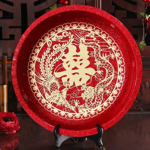 Wedding celebration wedding festive acrylic tray bride dowry tea tray wedding banquet tray candy tray