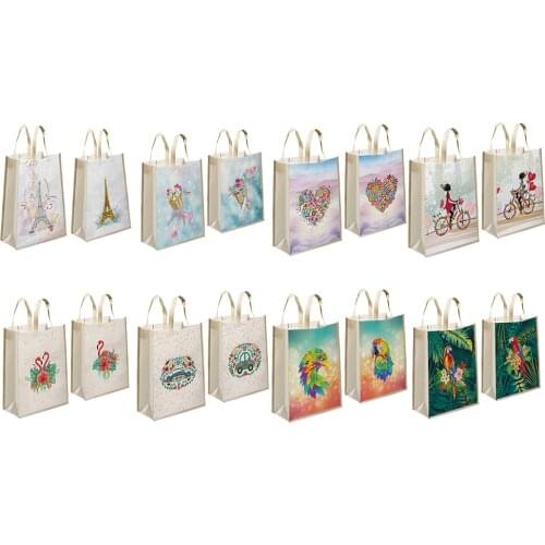 DIY Diamond Painting Shopping Bags Mosaic Drill Eco-friendly Tote Home Organizer Popular Simple Female Daily Bag