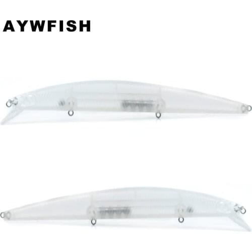AYWFISH 15PCS A Lot Unpainted Minnow 185mm 20g Saltwater Long Jerk Bait Hard Plastic Body Wobbler Floating Blank Fishing Lure