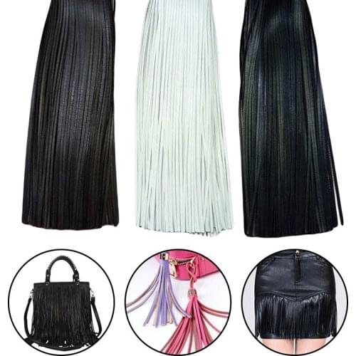1Meter Faux Leather Tassel Fringe Trim DIY Dance Skirt Dress Fringing Hem Bag Dress Jewelry Needlework Sewing Craft