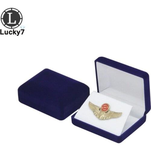 Velvet Badge Box Secretary Medallion Storage Display Box Printable LOGO Pin Brooch Box Medallion Commemorative Coin Storage Box